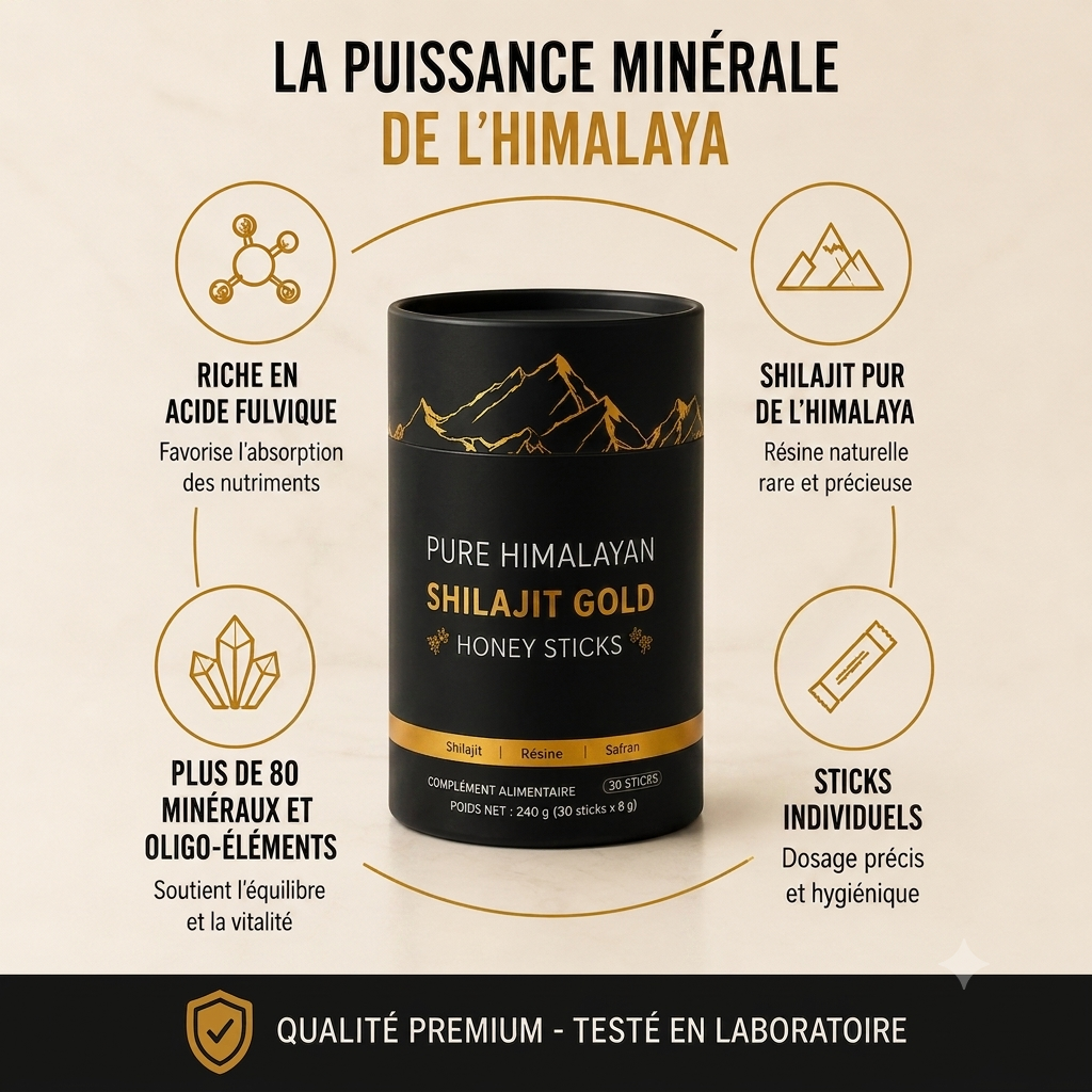Shilajit Gold Miel & Safran — Résine Pure d'Himalaya